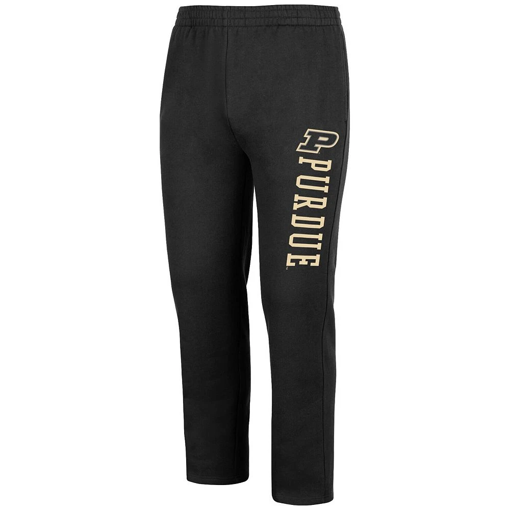 Men's Colosseum Black Purdue Boilermakers Fleece Pants - Image 3