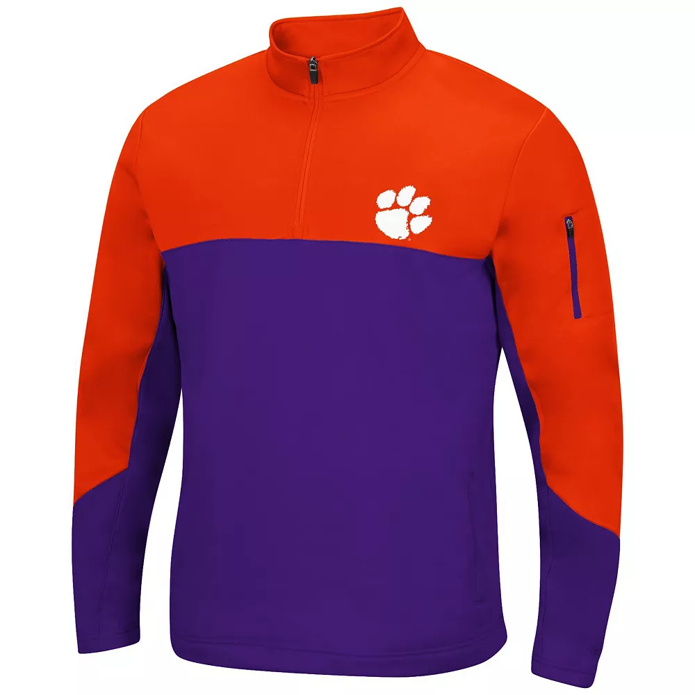 Men's Colosseum Orange/Purple Clemson Tigers Triple Dog Dare Quarter-Zip Jacket - Image 3