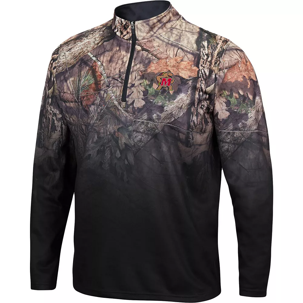Men's Colosseum Black Maryland Terrapins Mossy Oak Fleet II Quarter-Zip Jacket - Image 2