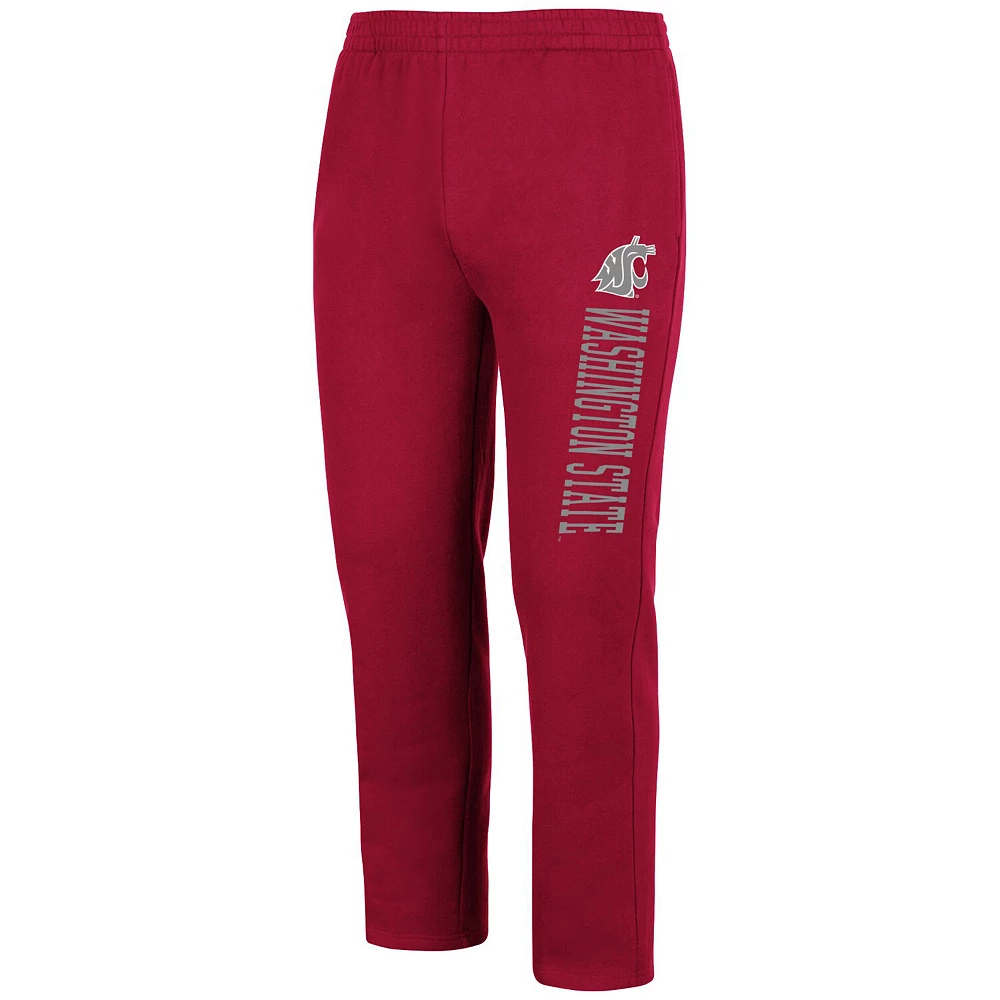 Men's Colosseum Crimson Washington State Cougars Fleece Pants - Image 3