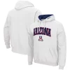 Men's Colosseum White Arizona Wildcats Arch & Logo 3.0 Pullover Hoodie