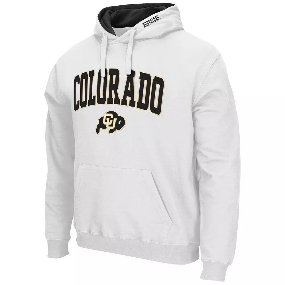 Men's Colosseum White Colorado Buffaloes Arch & Logo 3.0 Pullover Hoodie - Image 3