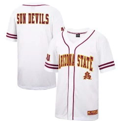 Men's Colosseum White/Maroon Arizona State Sun Devils Free Spirited Baseball Jersey