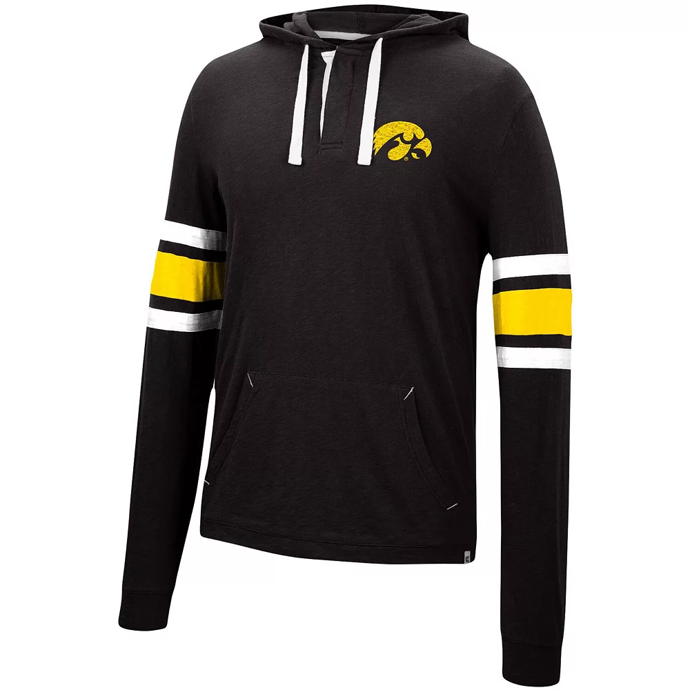 Men's Colosseum Black Iowa Hawkeyes Lebowski Hoodie Long Sleeve T-Shirt - Image 2