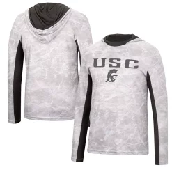 Men's Colosseum White USC Trojans Mossy Oak Long Sleeve Hoodie T-Shirt