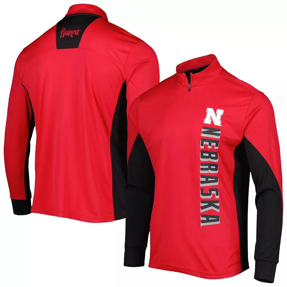 Men's Colosseum Scarlet Nebraska Huskers Bart Quarter-Zip Windshirt