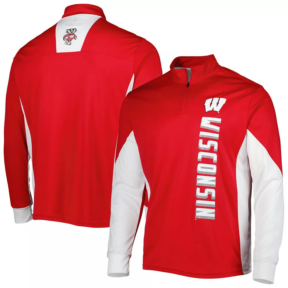 Men's Colosseum Red Wisconsin Badgers Bart Quarter-Zip Windshirt