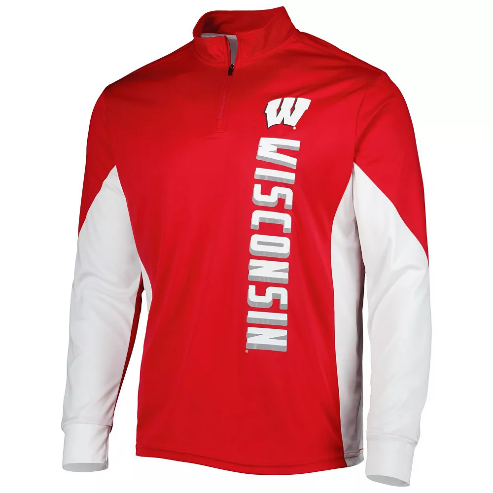 Men's Colosseum Red Wisconsin Badgers Bart Quarter-Zip Windshirt - Image 3