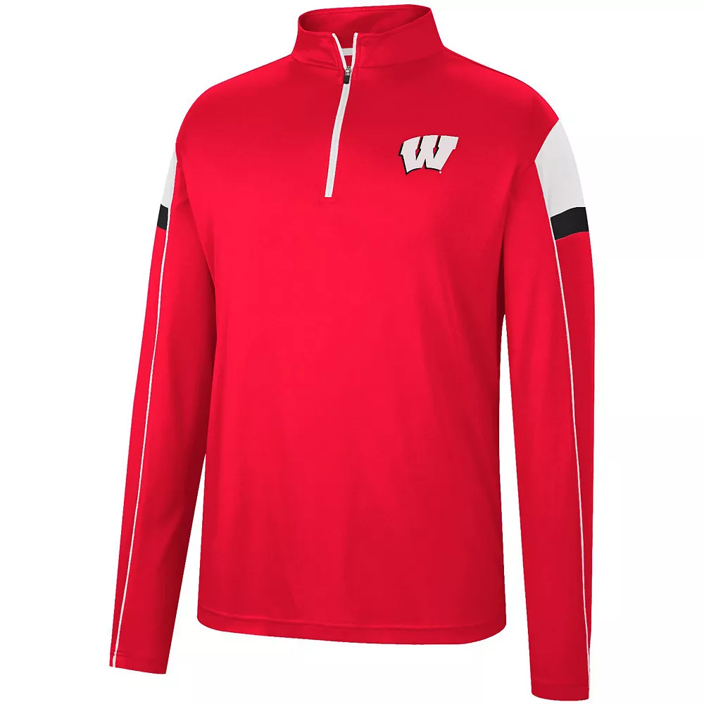 Men's Colosseum Red Wisconsin Badgers Golf Match Quarter-Zip Windshirt - Image 3