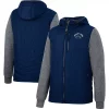 Men's Colosseum Navy Penn State Nittany Lions Course Herringbone Full-Zip Hoodie