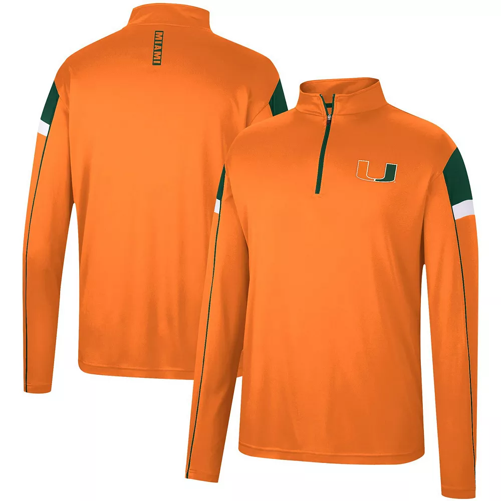 Men's Colosseum Orange Miami Hurricanes Golf Match Quarter-Zip Windshirt - Image 2
