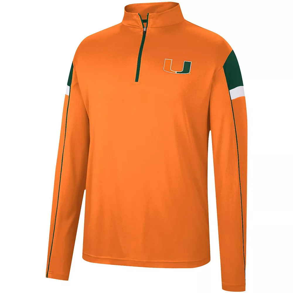 Men's Colosseum Orange Miami Hurricanes Golf Match Quarter-Zip Windshirt - Image 3