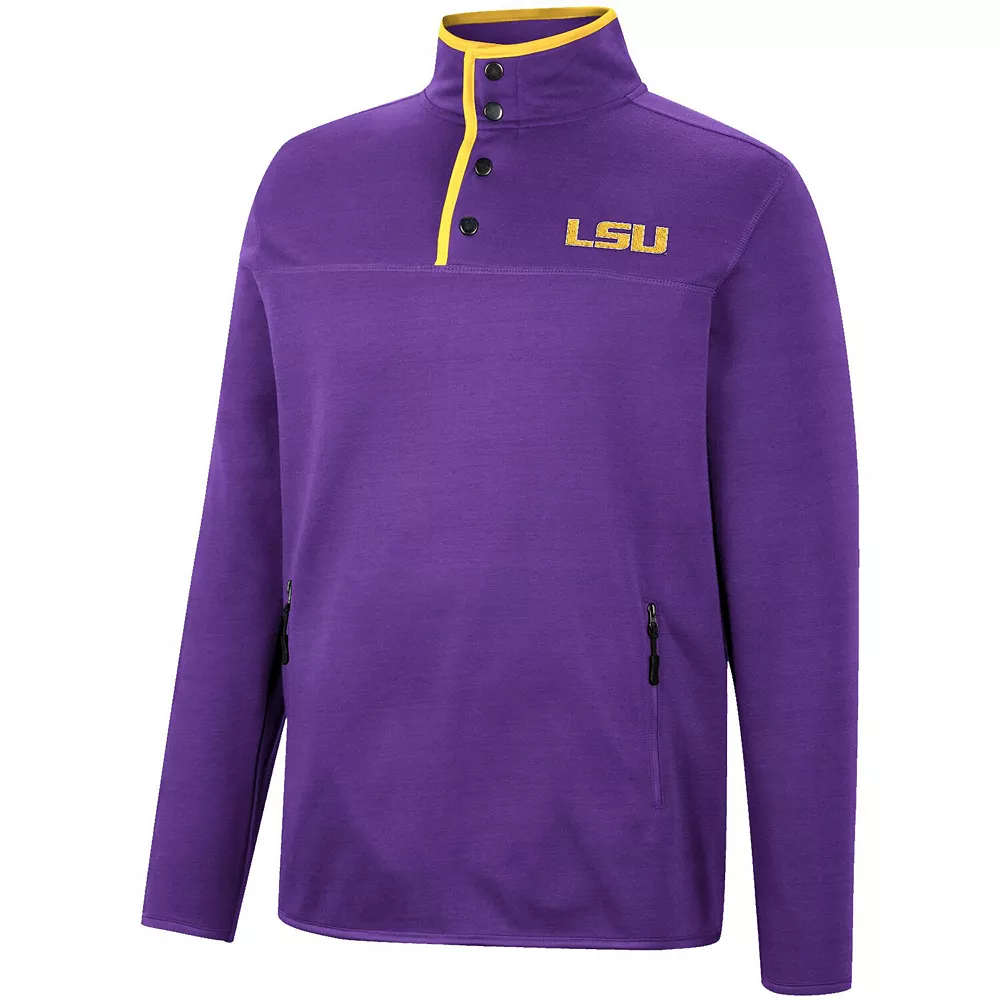 Men's Colosseum Purple LSU Tigers Rebound Quarter-Snap Jacket - Image 3