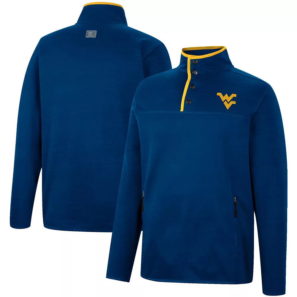 Men's Colosseum Navy West Virginia Mountaineers Rebound Quarter-Snap Jacket - Image 2