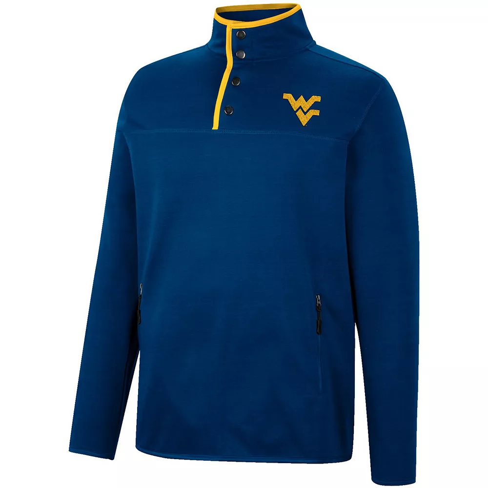 Men's Colosseum Navy West Virginia Mountaineers Rebound Quarter-Snap Jacket - Image 3
