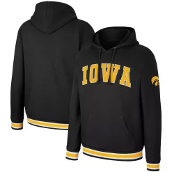 Men's Colosseum Black Iowa Hawkeyes Varsity Arch Pullover Hoodie