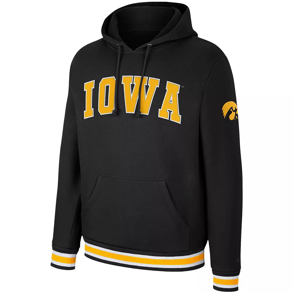 Men's Colosseum Black Iowa Hawkeyes Varsity Arch Pullover Hoodie - Image 3