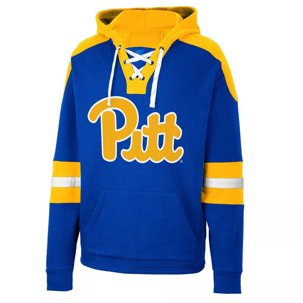 Men's Colosseum Royal Pitt Panthers Lace-Up 4.0 Pullover Hoodie - Image 3