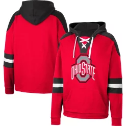 Men's Colosseum Scarlet Ohio State Buckeyes Lace-Up 4.0 Pullover Hoodie