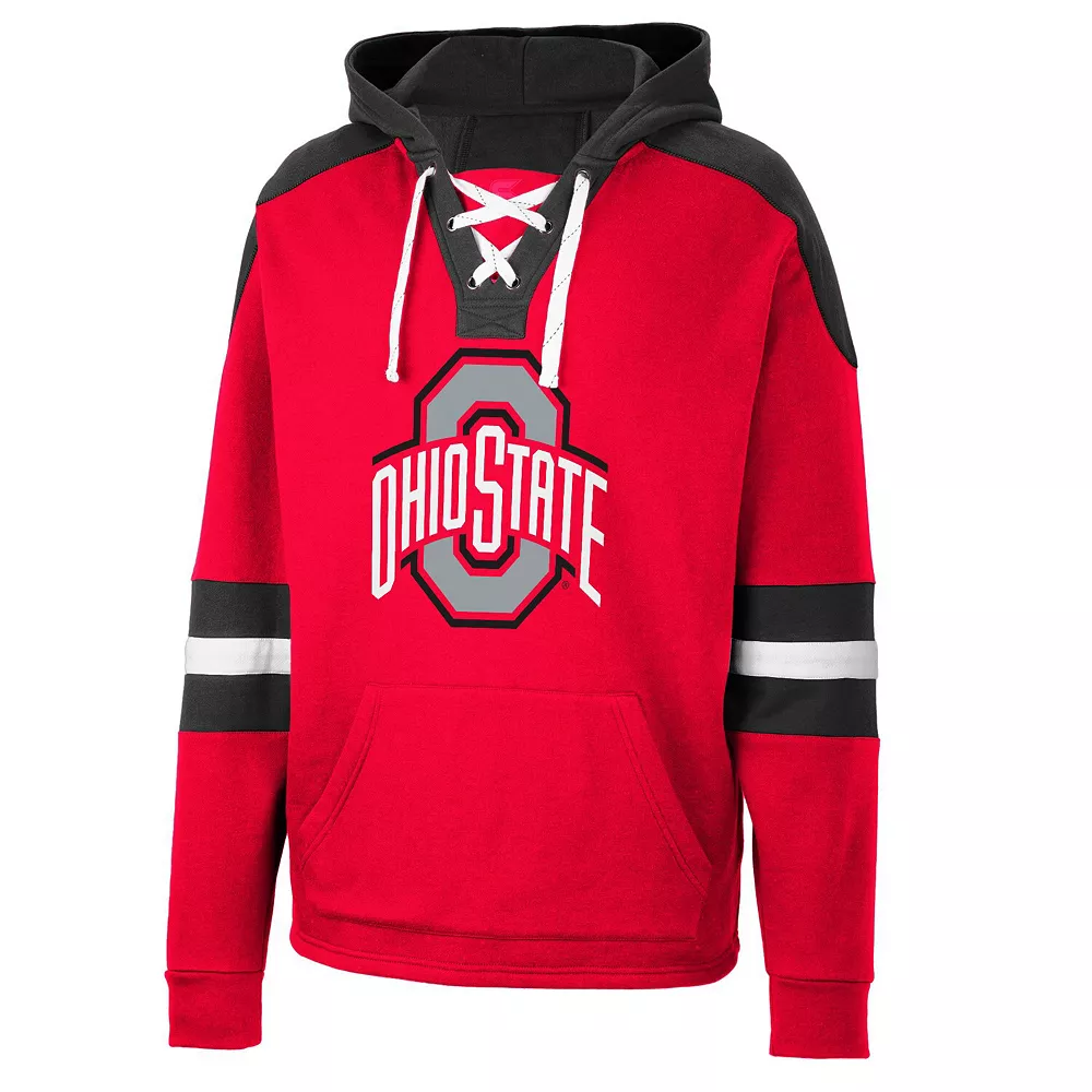 Men's Colosseum Scarlet Ohio State Buckeyes Lace-Up 4.0 Pullover Hoodie - Image 3