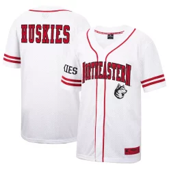 Men's Colosseum White Northeastern Huskies Free-Spirited Full-Button Baseball Jersey