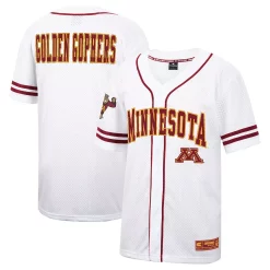 Men's Colosseum White Minnesota Golden Gophers Free-Spirited Full-Button Baseball Jersey