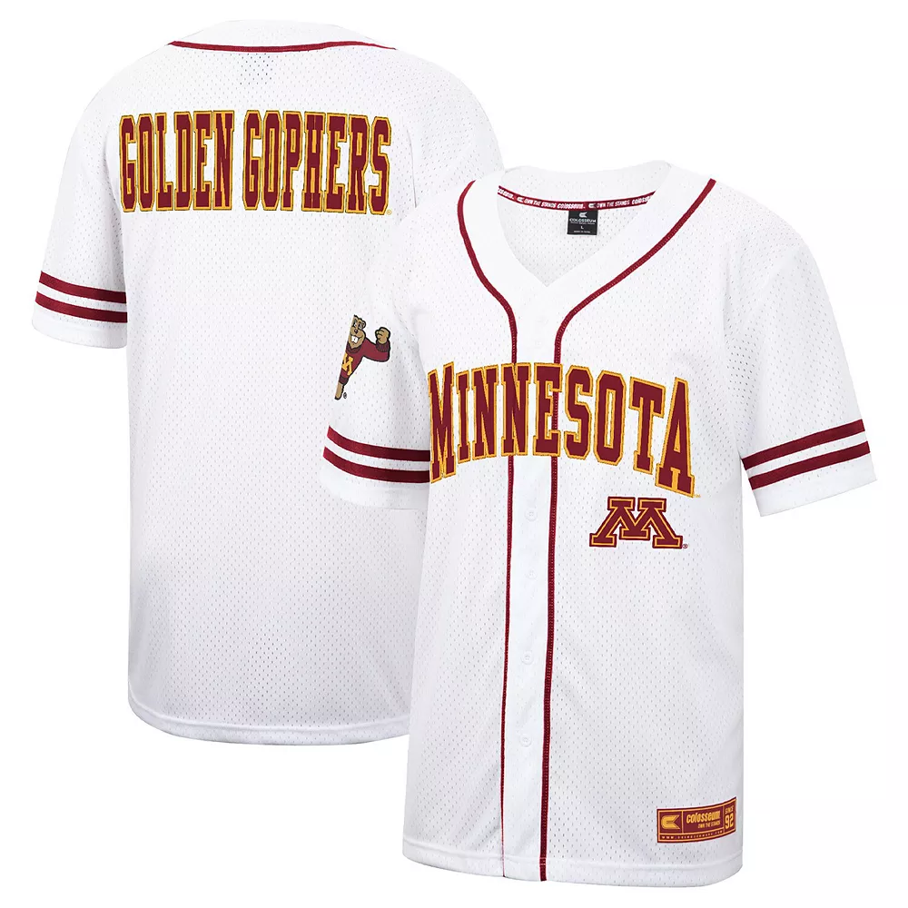 Men's Colosseum White Minnesota Golden Gophers Free-Spirited Full-Button Baseball Jersey - Image 2