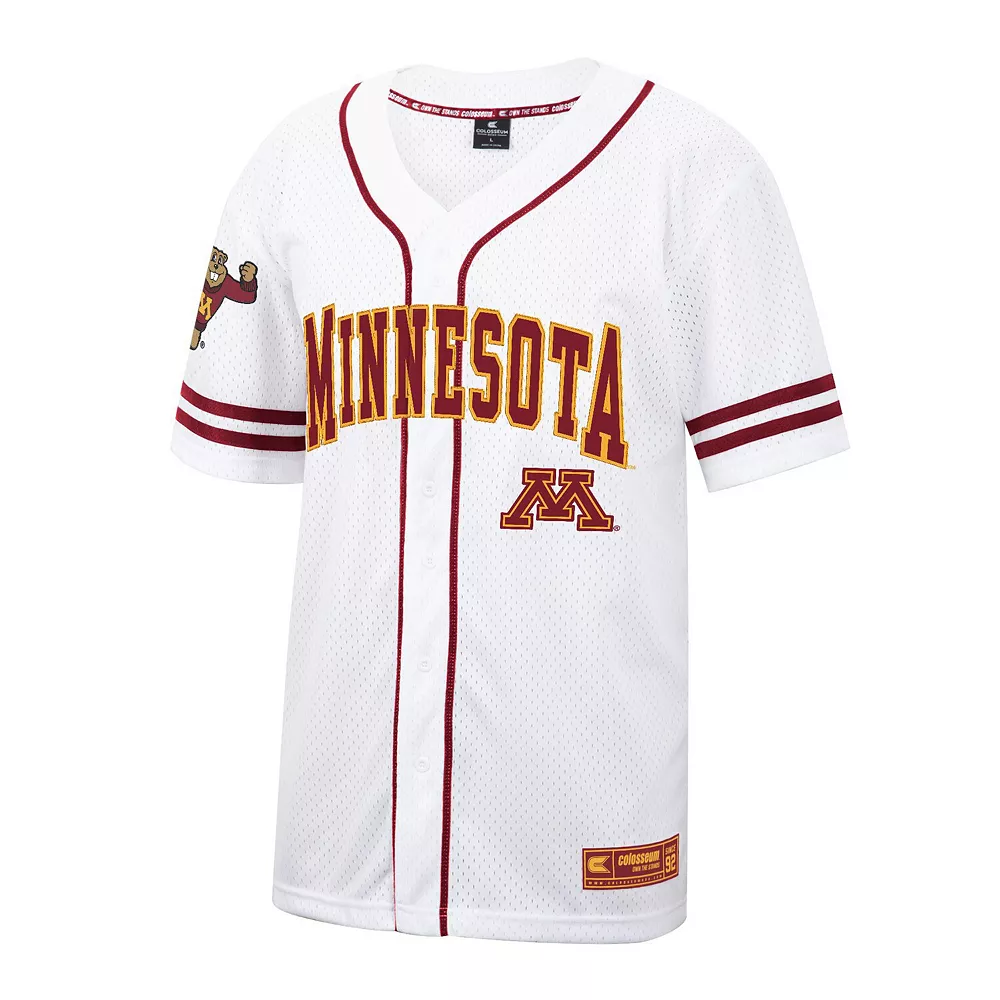 Men's Colosseum White Minnesota Golden Gophers Free-Spirited Full-Button Baseball Jersey - Image 3