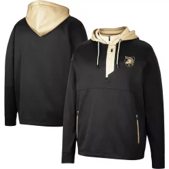 Men's Colosseum Black Army Black Knights Luge 3.0 Quarter-Zip Hoodie