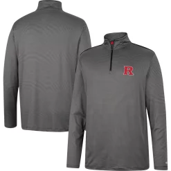 Men's Colosseum Charcoal Rutgers Scarlet Knights Logo Quarter-Zip Windshirt